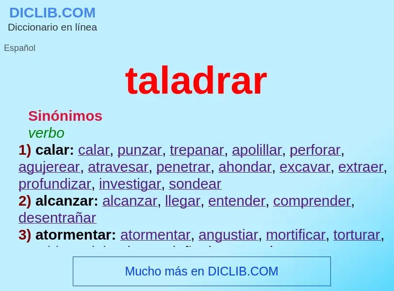 What is taladrar - definition