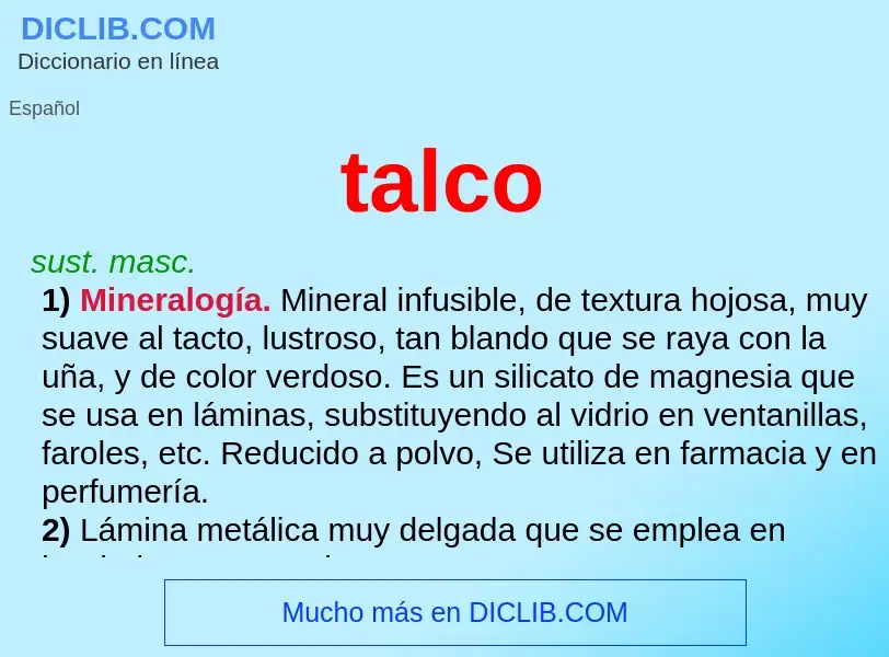 ¿Qué es talco? - significado y definición