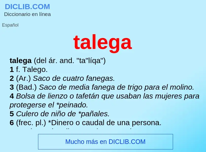 ¿Qué es talega? - significado y definición