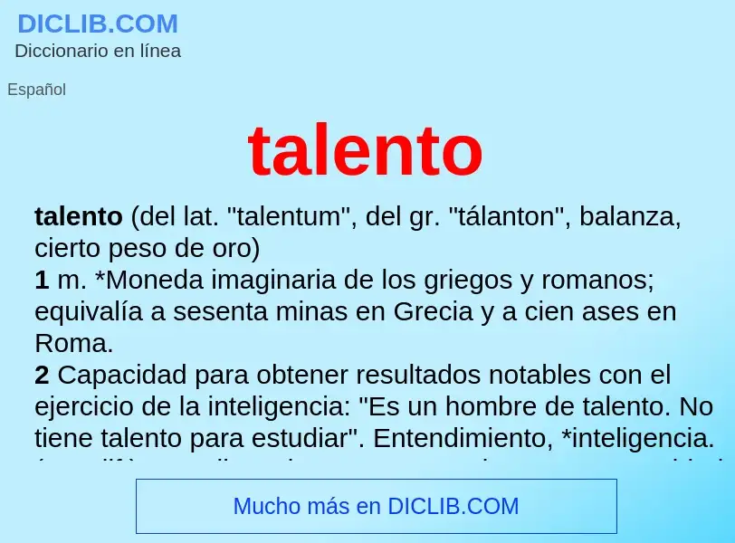 What is talento - meaning and definition