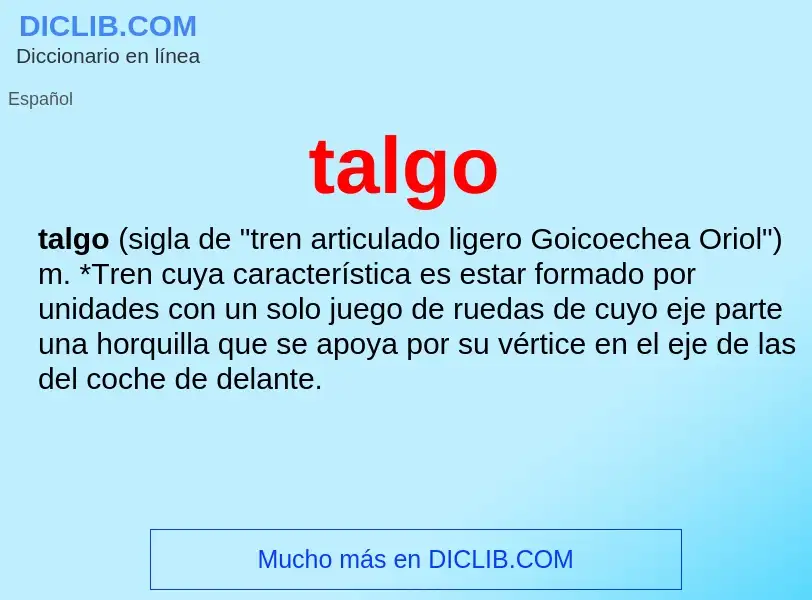 Wat is talgo - definition