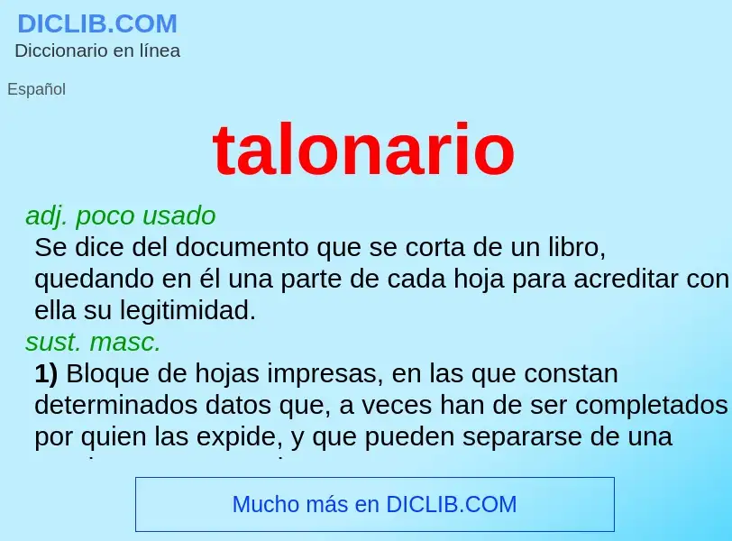 Was ist talonario - Definition