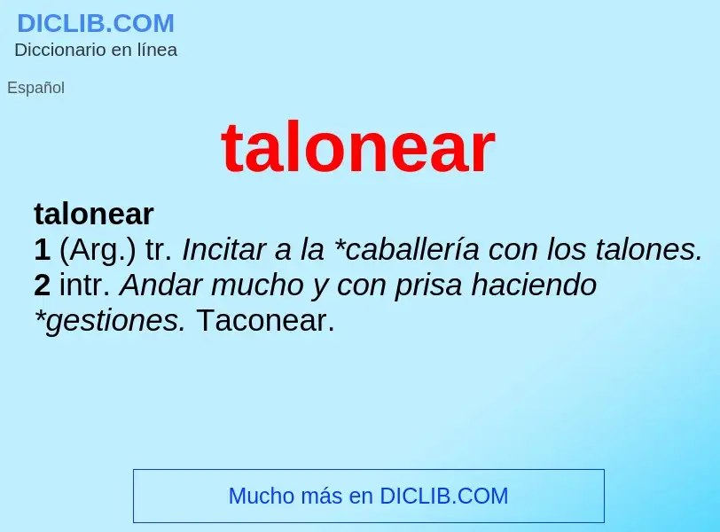 Что такое talonear - определение