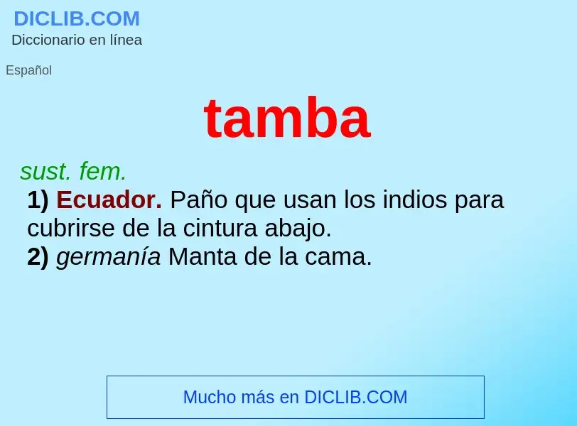 What is tamba - definition