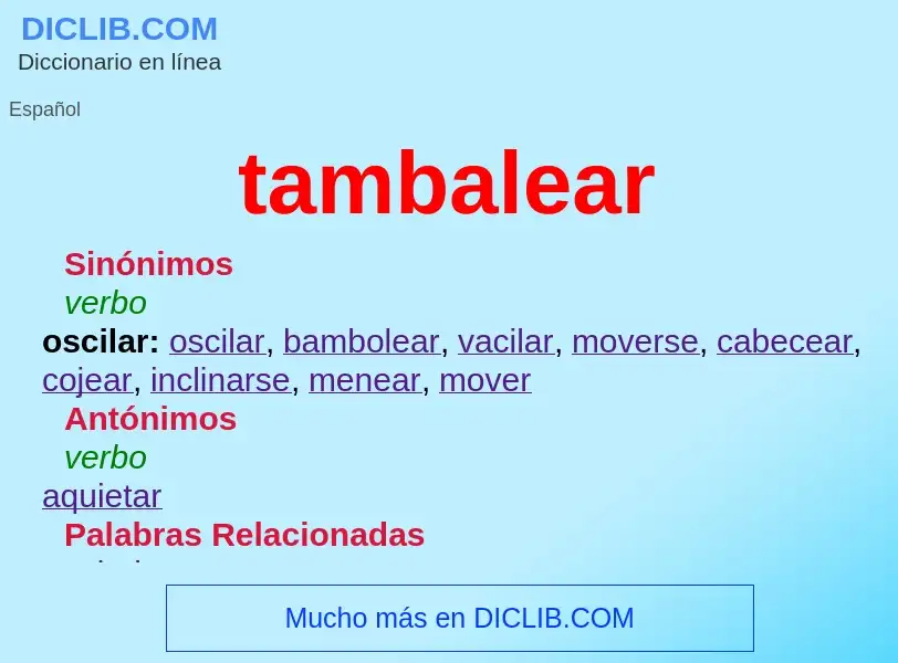 Wat is tambalear - definition