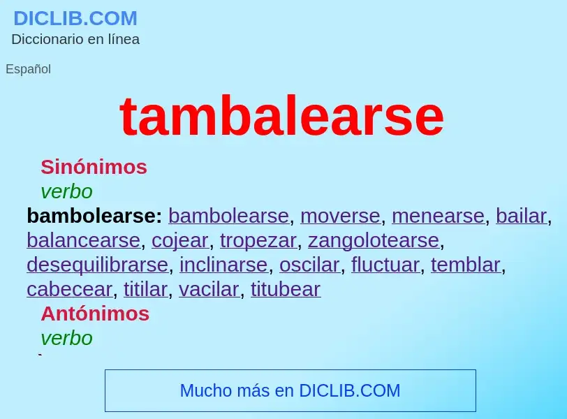 What is tambalearse - definition