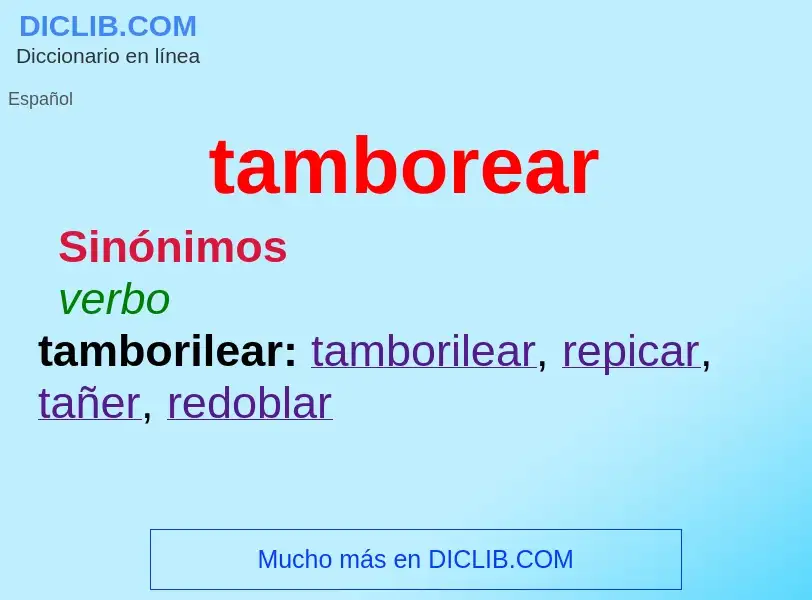 What is tamborear - meaning and definition