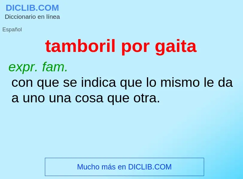 O que é tamboril por gaita - definição, significado, conceito