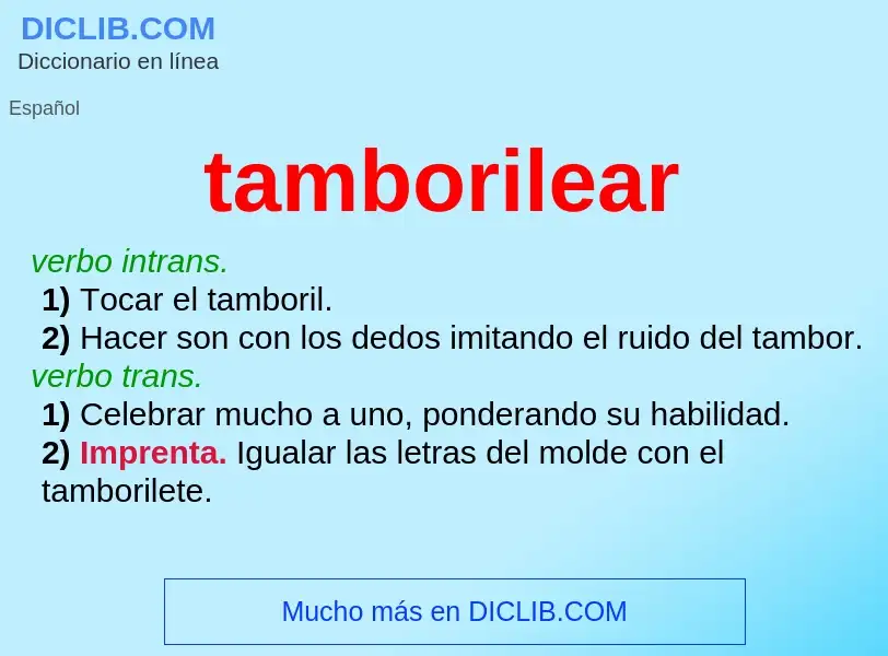 What is tamborilear - definition