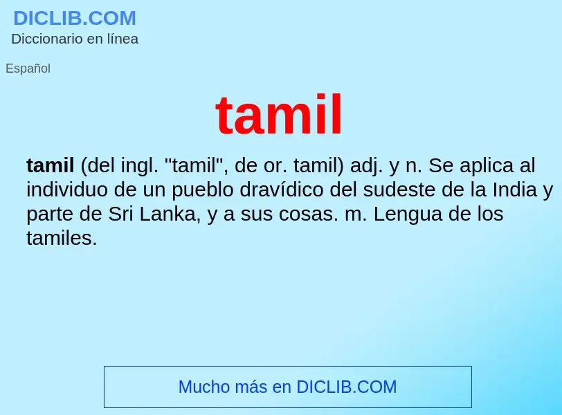 ¿Qué es tamil? - significado y definición