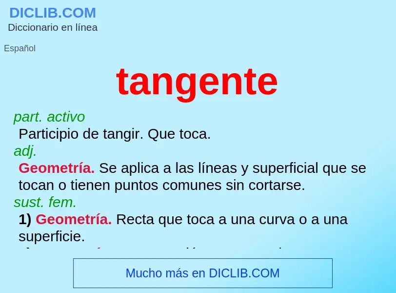 O que é tangente - definição, significado, conceito