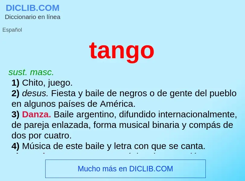 ¿Qué es tango? - significado y definición