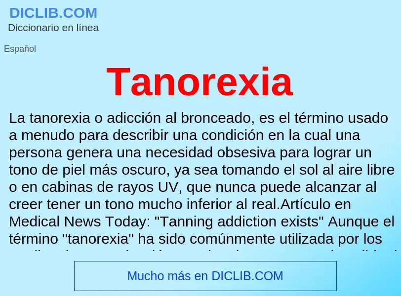 ¿Qué es Tanorexia? - significado y definición