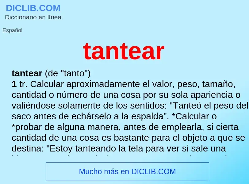 What is tantear - definition