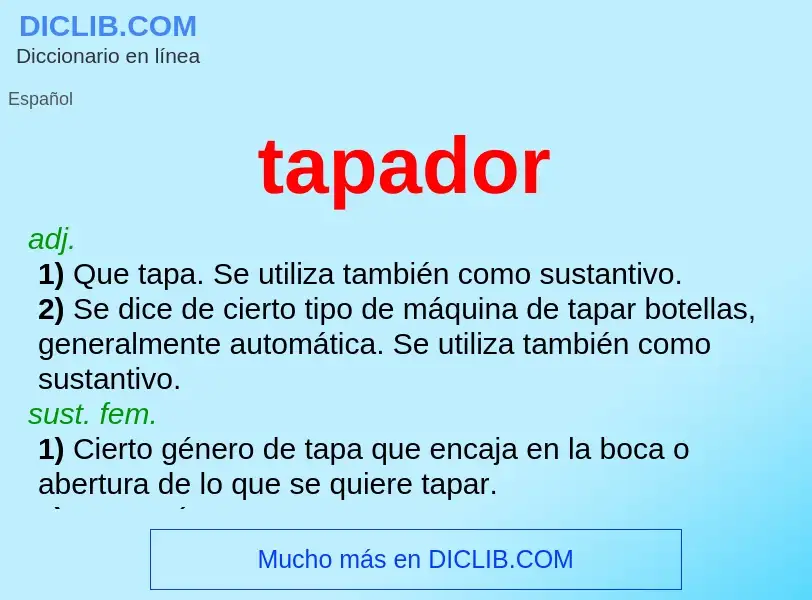 What is tapador - meaning and definition