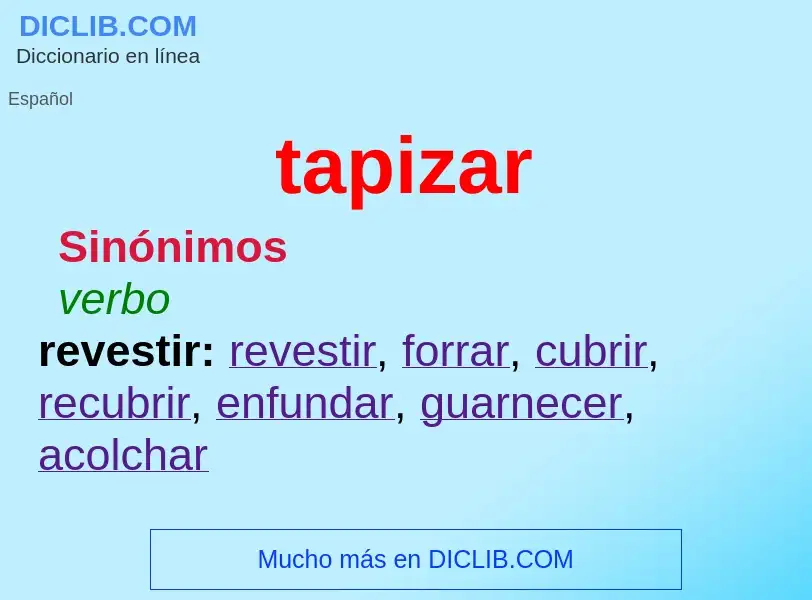 What is tapizar - definition