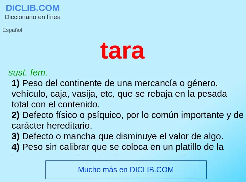 Wat is tara - definition