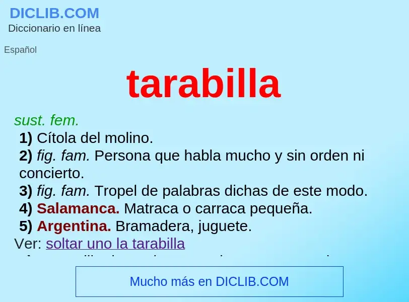 ¿Qué es tarabilla? - significado y definición