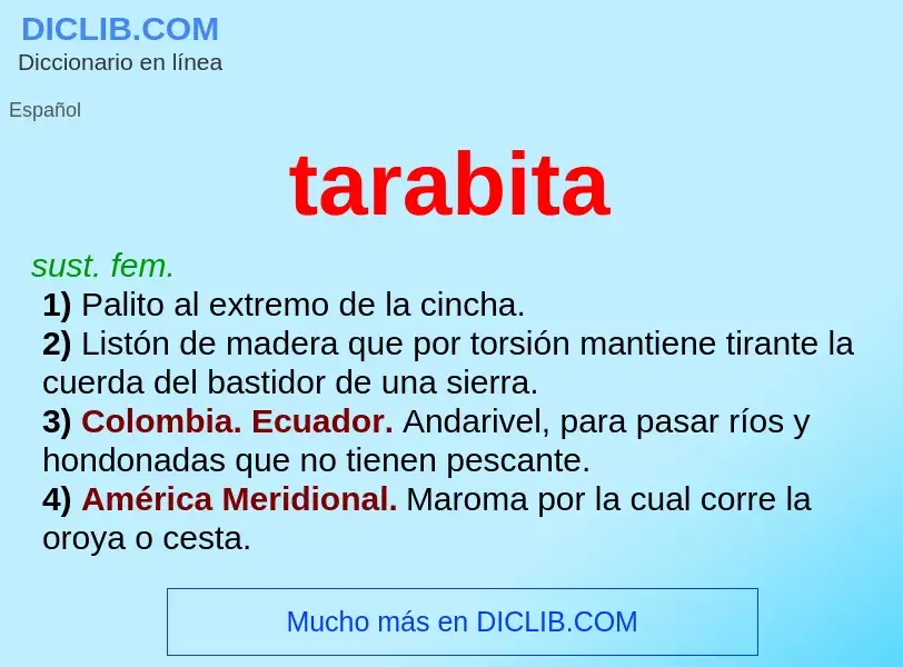 What is tarabita - meaning and definition