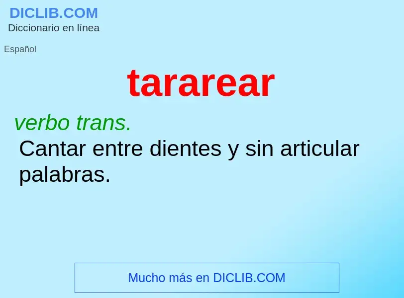 Wat is tararear - definition