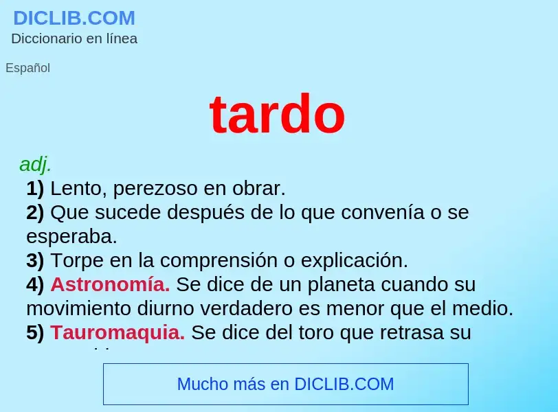 Wat is tardo - definition