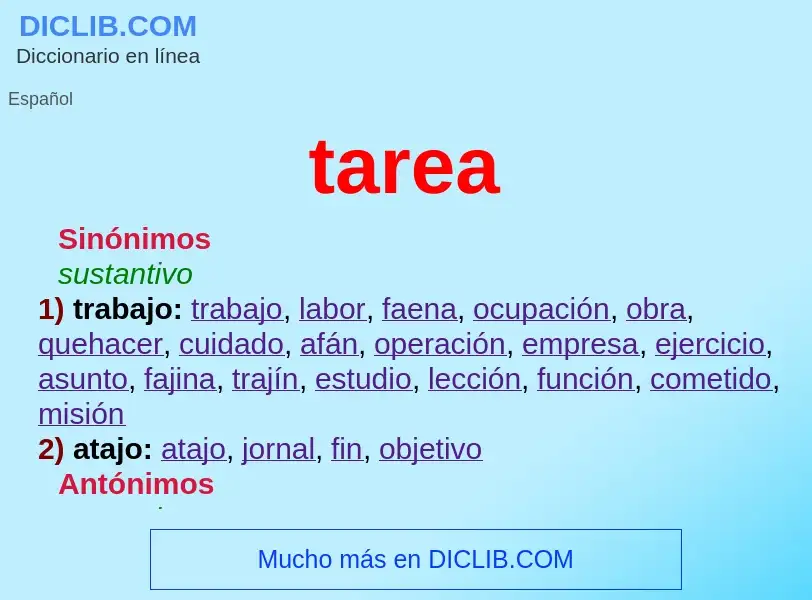 What is tarea - definition