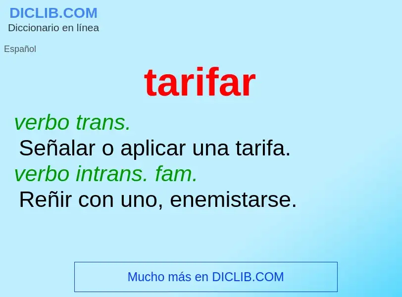 Wat is tarifar - definition