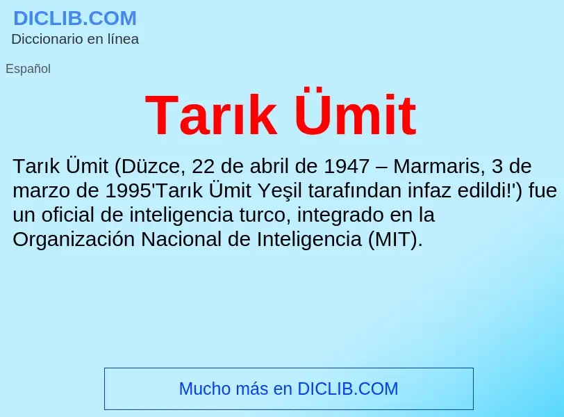 Что такое Tarık Ümit - определение