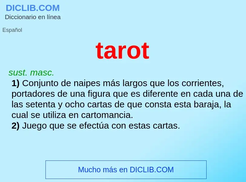 ¿Qué es tarot? - significado y definición