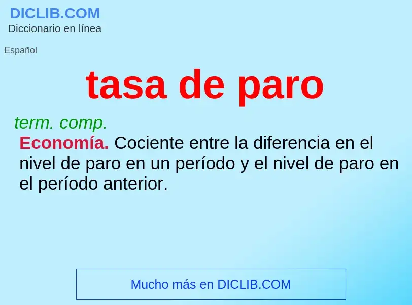 What is tasa de paro - definition