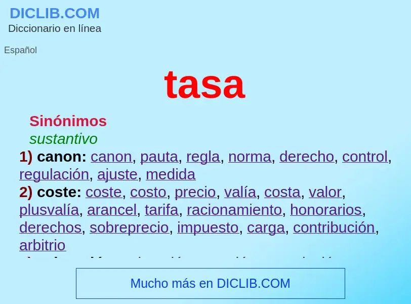 Wat is tasa - definition