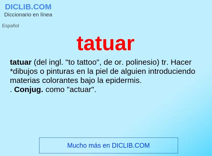 What is tatuar - definition