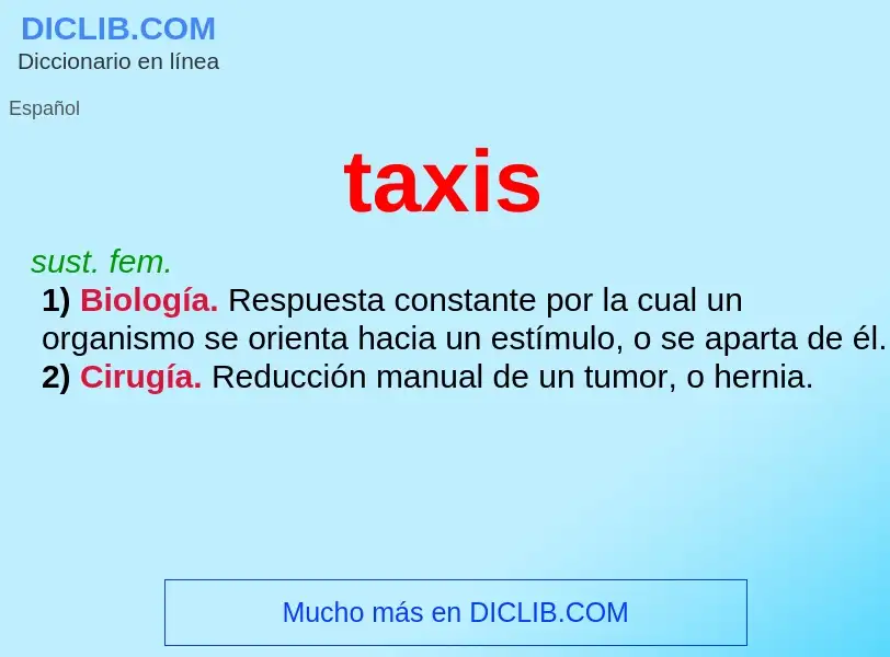 What is taxis - meaning and definition