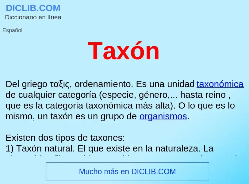 ¿Qué es Taxón ? - significado y definición