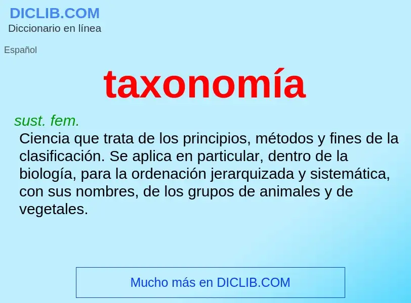 ¿Qué es taxonomía? - significado y definición