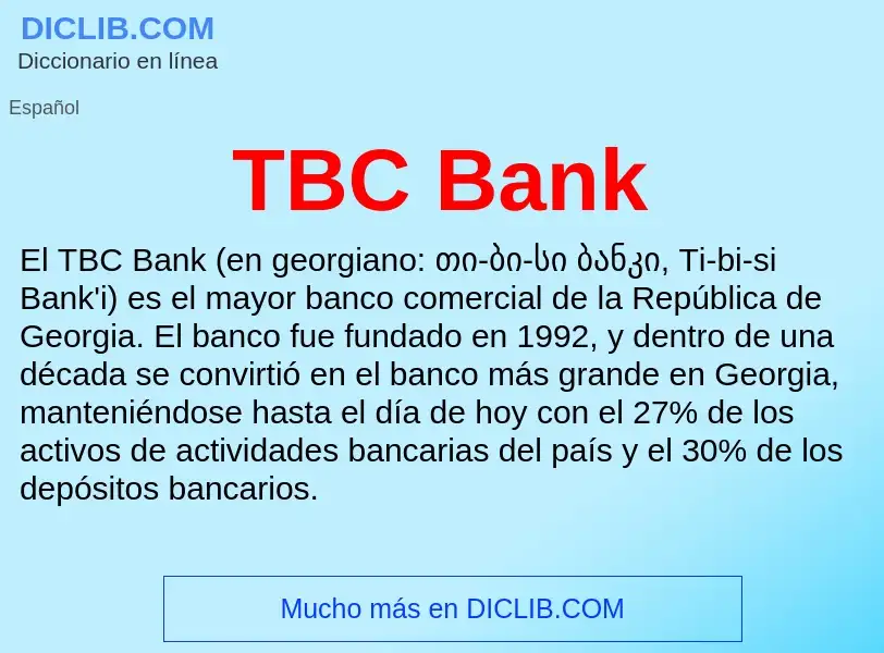 Wat is TBC Bank - definition