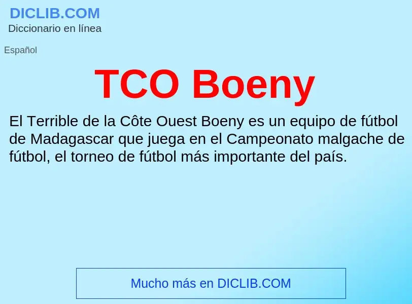 Wat is TCO Boeny - definition