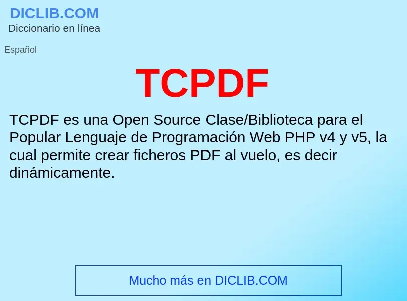 Wat is TCPDF - definition