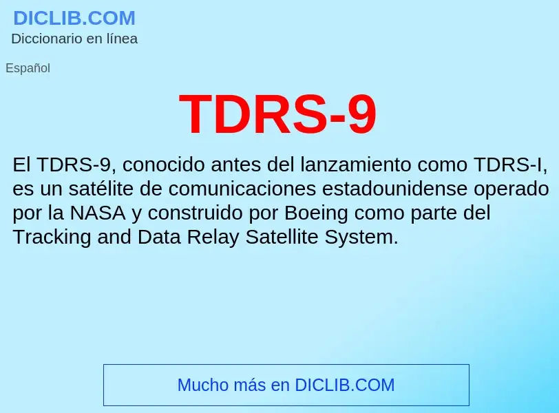 Wat is TDRS-9 - definition