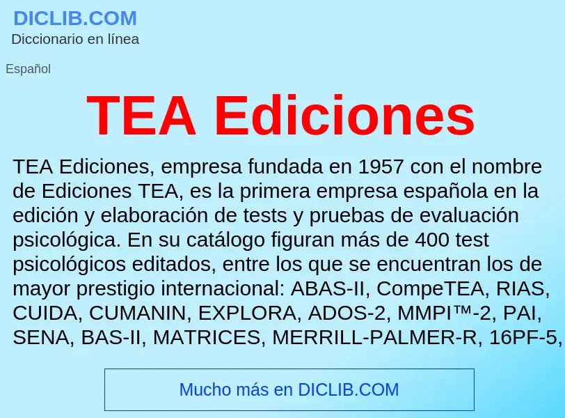 Wat is TEA Ediciones - definition