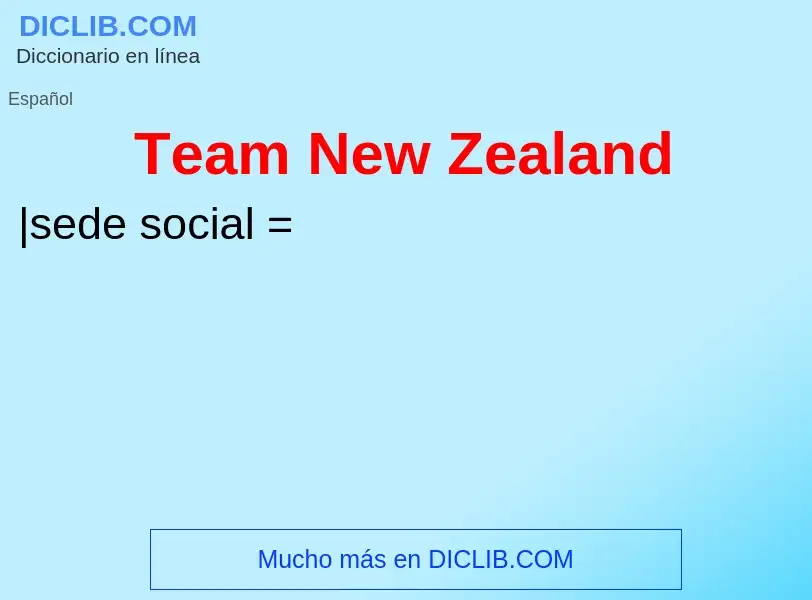 Wat is Team New Zealand - definition