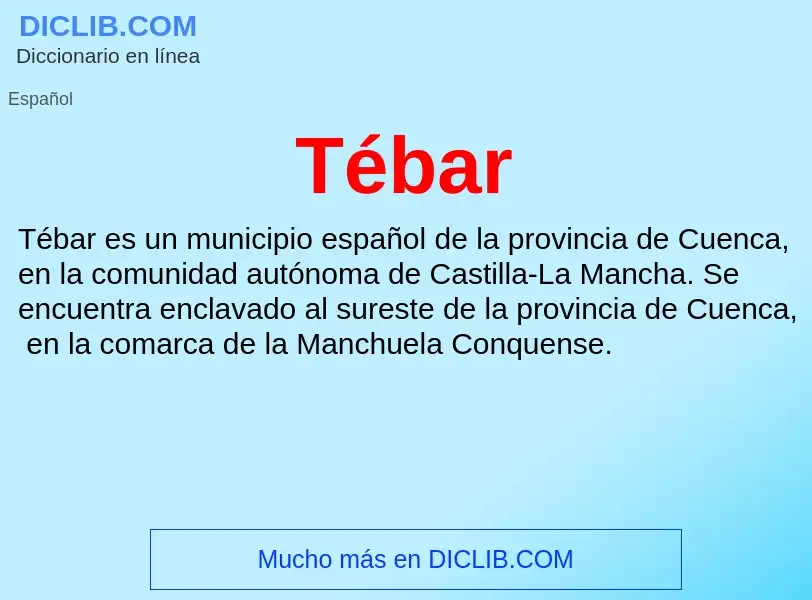 ¿Qué es Tébar? - significado y definición