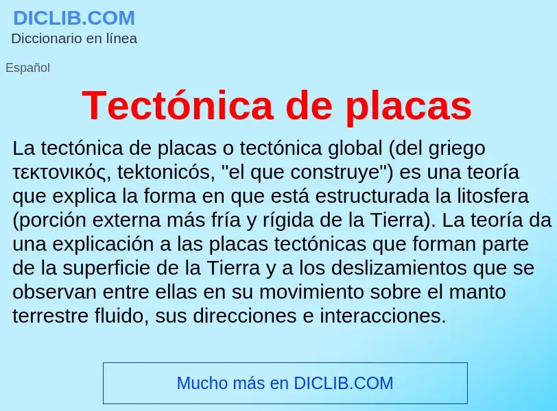 What is Tectónica de placas - meaning and definition