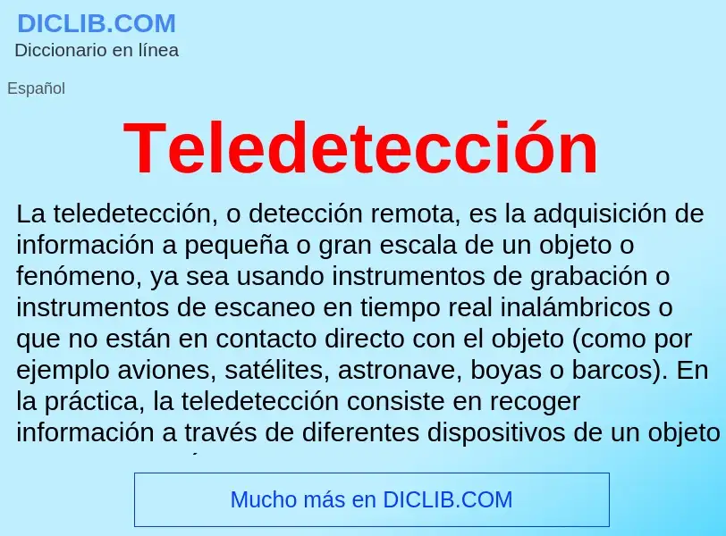 Что такое Teledetección - определение