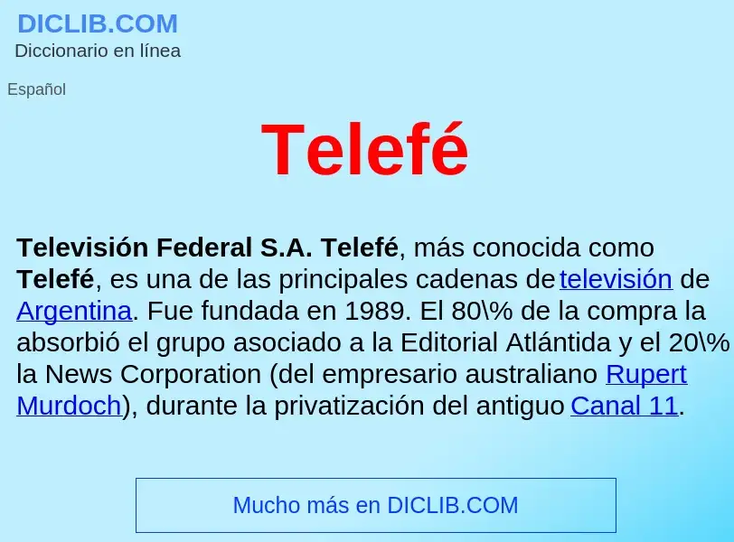 ¿Qué es Telefé ? - significado y definición