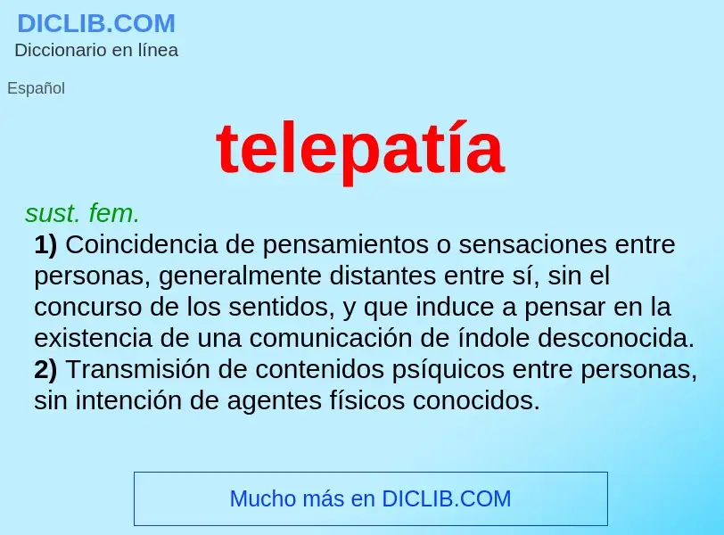 What is telepatía - meaning and definition