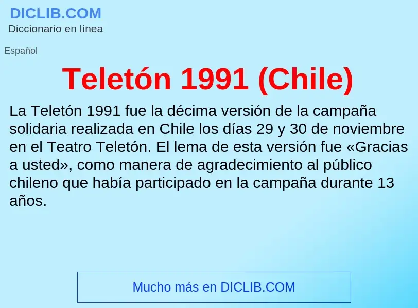 Τι είναι Teletón 1991 (Chile) - ορισμός