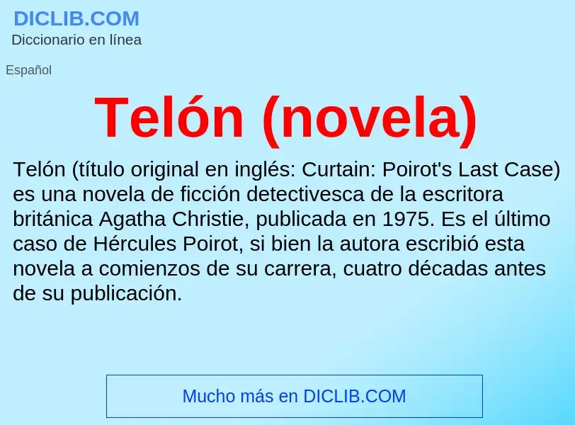 What is Telón (novela) - meaning and definition