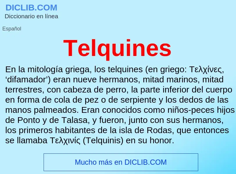 ¿Qué es Telquines? - significado y definición