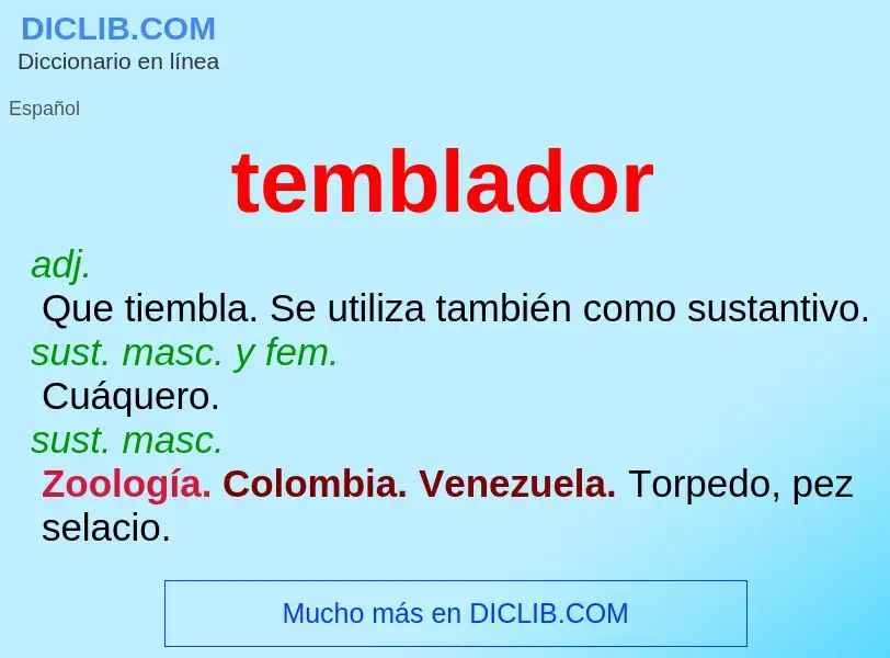 What is temblador - definition